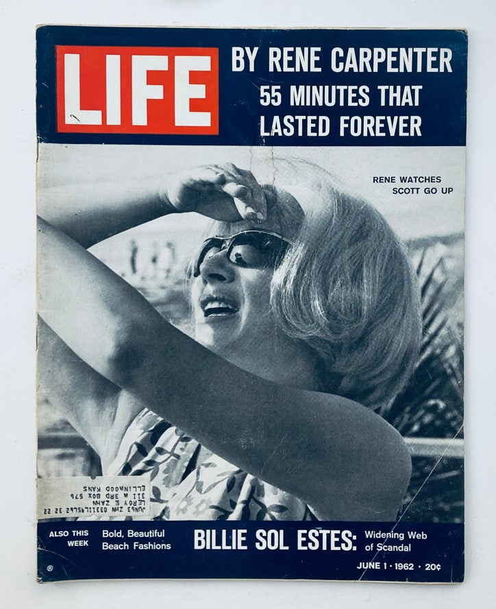 RES* Life Magazine June 1 1962 Vol 52 No. 22 Rene Carpenter Watches Scott Go Up