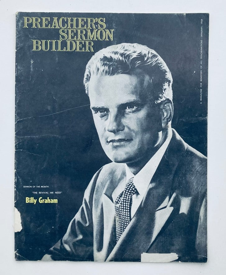 VTG The Preacher's Sermon Builder Magazine January 1959 Billy Graham Cover