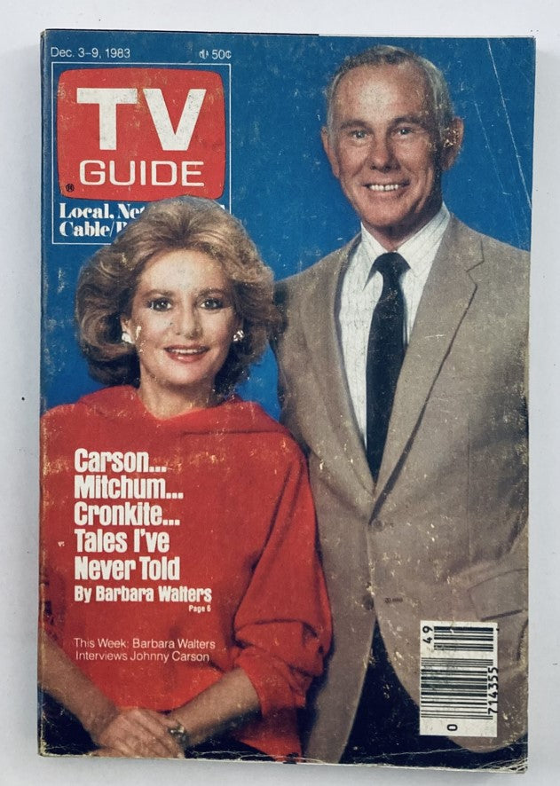 TV Guide Magazine December 3 1983 Barbara Walters, Johnny Carson PA Ed. No Label