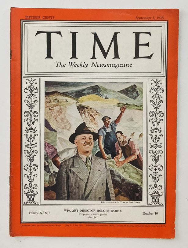 VTG Time Magazine September 5 1938 Vol 32 No. 10 WPA Art Director Holger Cahill