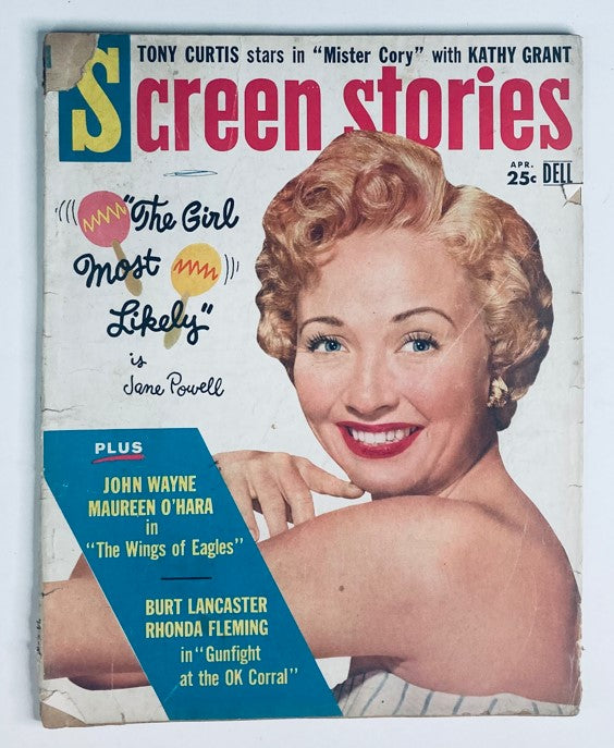 VTG Screen Stories Magazine April 1957 Vol 56 No. 4 Jane Powell No Label