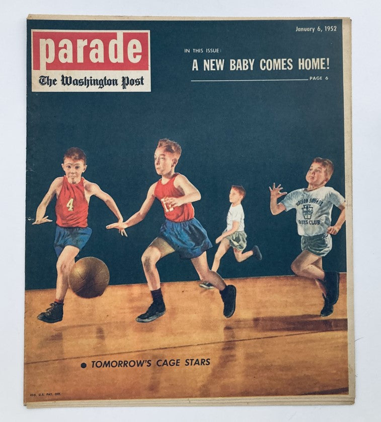 Parade Newspaper Magazine WA Post January 6 1952 Tomorrow's Cage Stars No Label