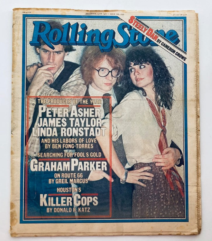 VTG Rolling Stone Magazine December 29 1977 Issue 255 Linda Ronstadt No Label