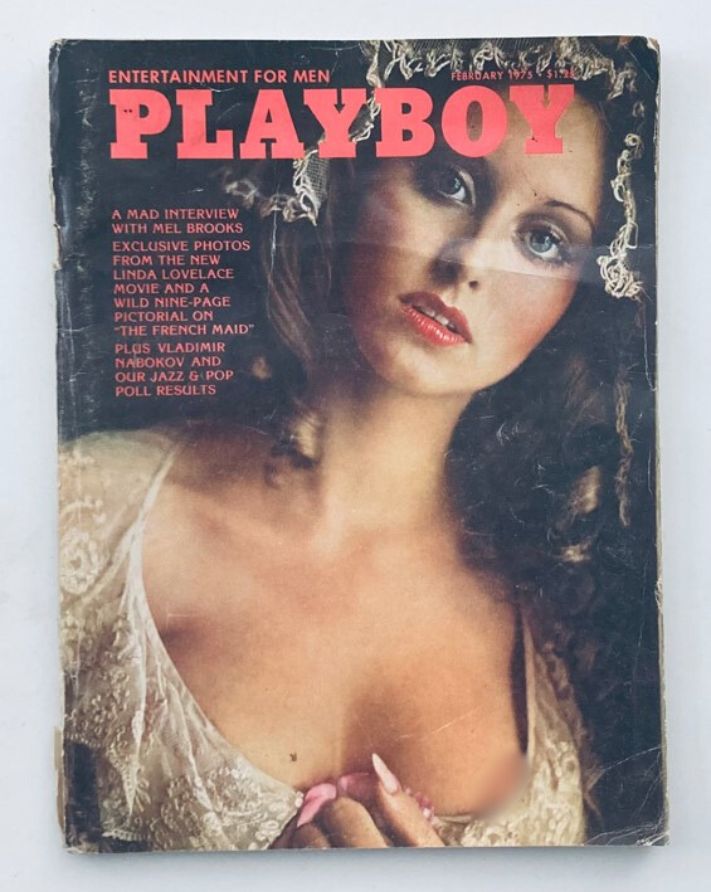 VTG Playboy Magazine February 1975 Playmate Laura Misch w Centerfold No Label