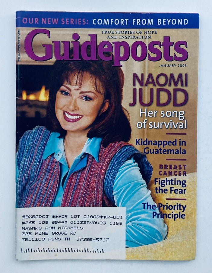 Guideposts Magazine January 2003 Vol 57 No. 11 Naomi Judd Her Song of Survival