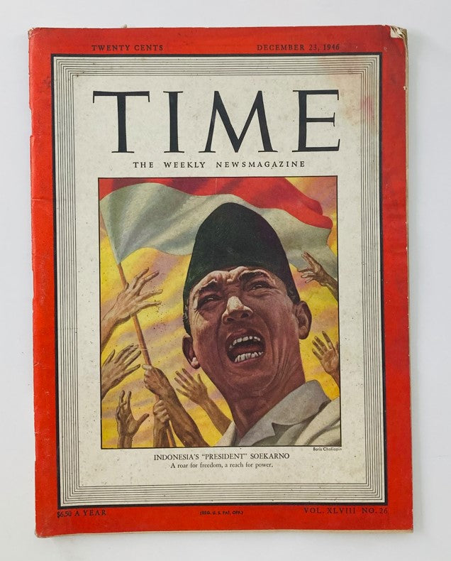 VTG Time Magazine December 23 1946 Vol 48 No. 26 Indonesia's President Sukarno