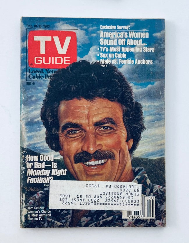 TV Guide Magazine December 10 1983 Tom Selleck Central Pennsylvania Ed.