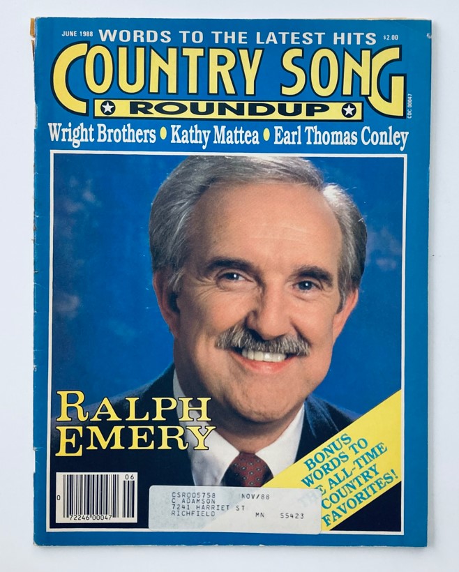 VTG Country Song Roundup Magazine June 1988 Ralph Emery & Wright Brothers