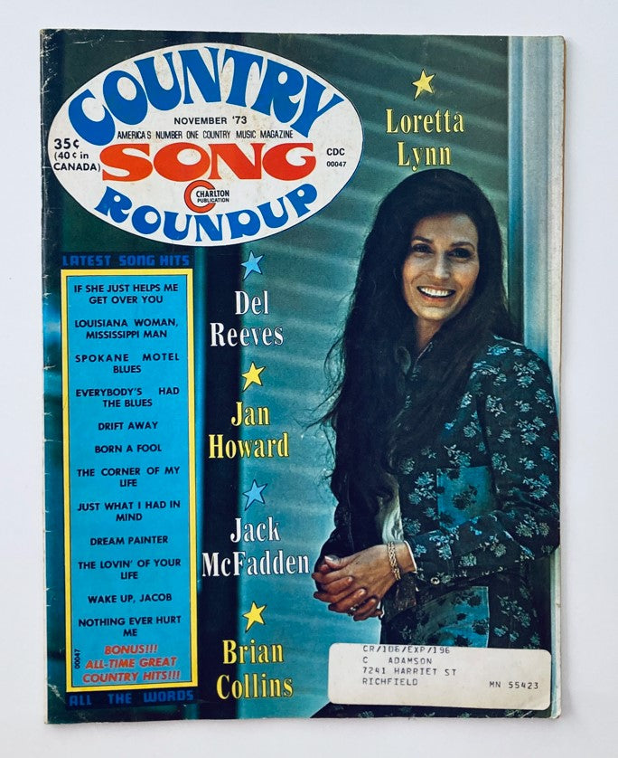 VTG Country Song Roundup Magazine November 1973 Loretta Lynn and Del Reeves