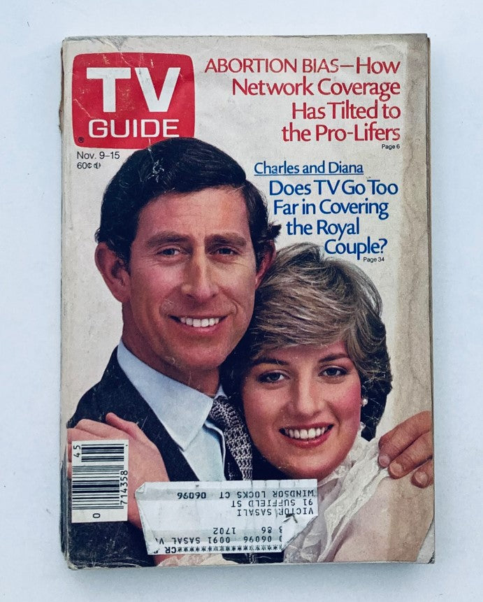 TV Guide Magazine November 9 1985 Diana and Charles Hartford-New Haven Ed.