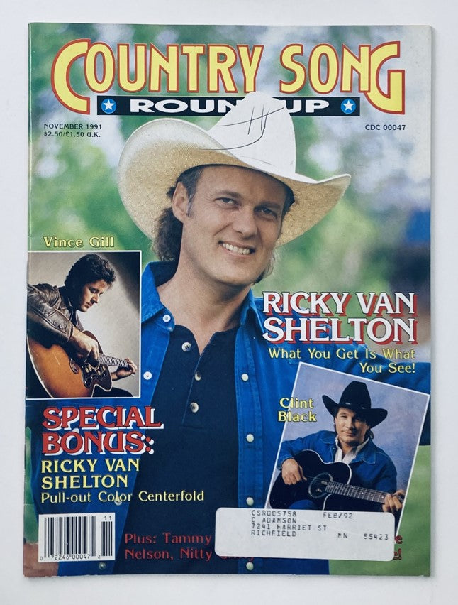 Country Song Roundup Magazine November 1991 Ricky Van Shelton & Vince Gill