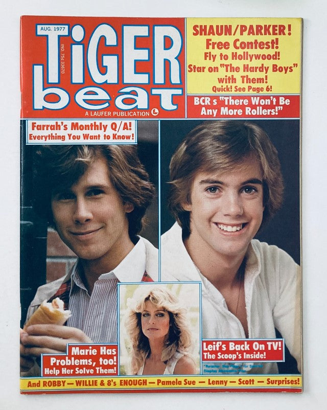 VTG Tiger Beat Magazine August 1977 Shaun Cassidy, Farrah Fawcett VG No Label