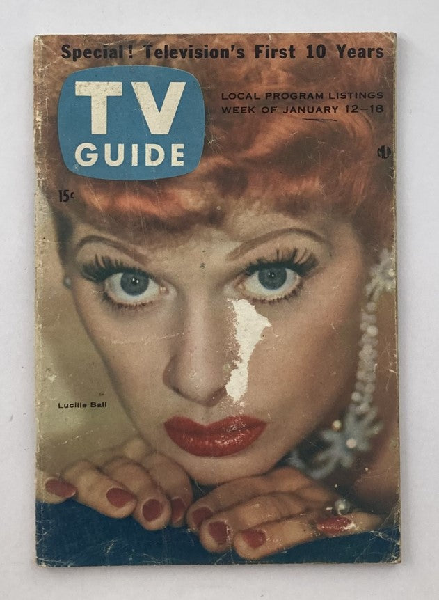 TV Guide Magazine January 12 1957 Lucille Ball Hazleton-Williamsport Ed No Label