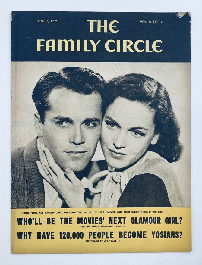 VTG The Family Circle Magazine April 7 1939 Henry Fonda No Label