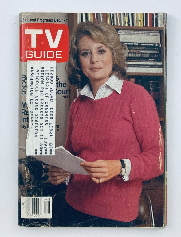 TV Guide Magazine December 1 1979 #1392 Barbara Walters WA-Baltimore Ed.