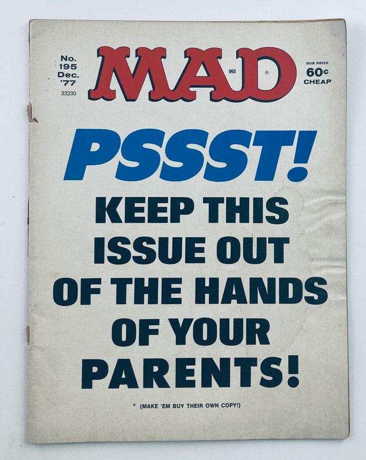 Mad Magazine December 1977 No. 195 Blimp Sunday 4.0 VG Very Good No Label