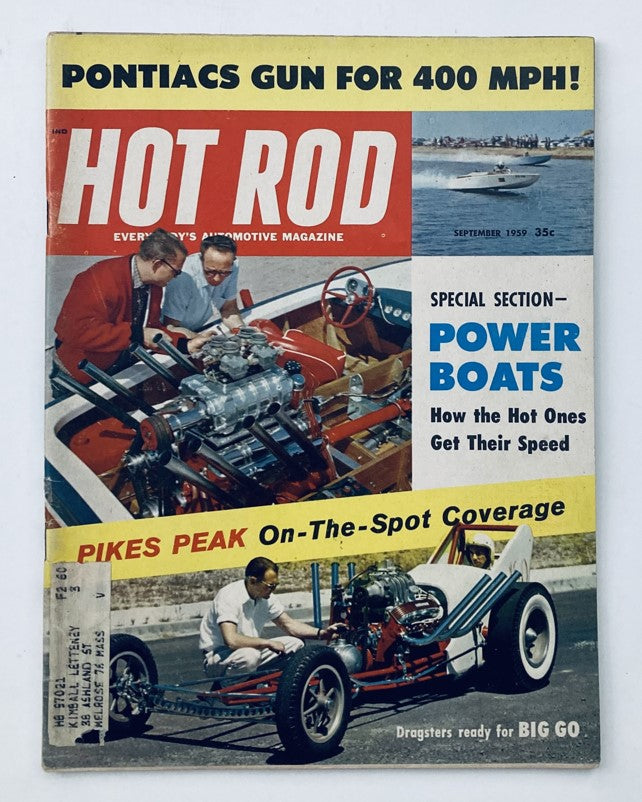 VTG Hot Rod Magazine September 1959 Vol 12 No. 9 Pontiacs Gun for 400 Mph