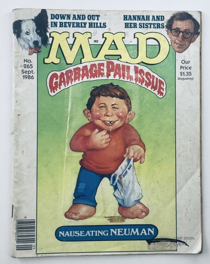 Mad Magazine September 1986 No. 265 Garbage Pail Issue 2.0 Good No Label