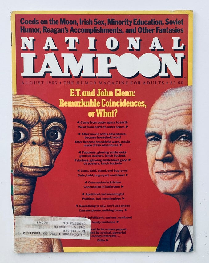 VTG National Lampoon Magazine August 1983 E.T. & John Glenn Coincidences