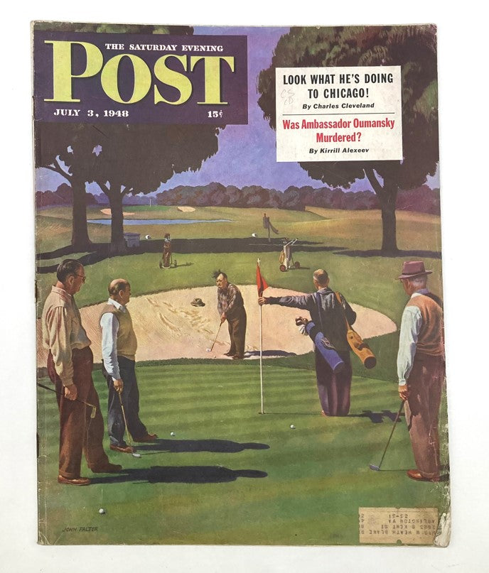 Saturday Evening Post Magazine July 3 1948 John Falter Golf Painting Cover