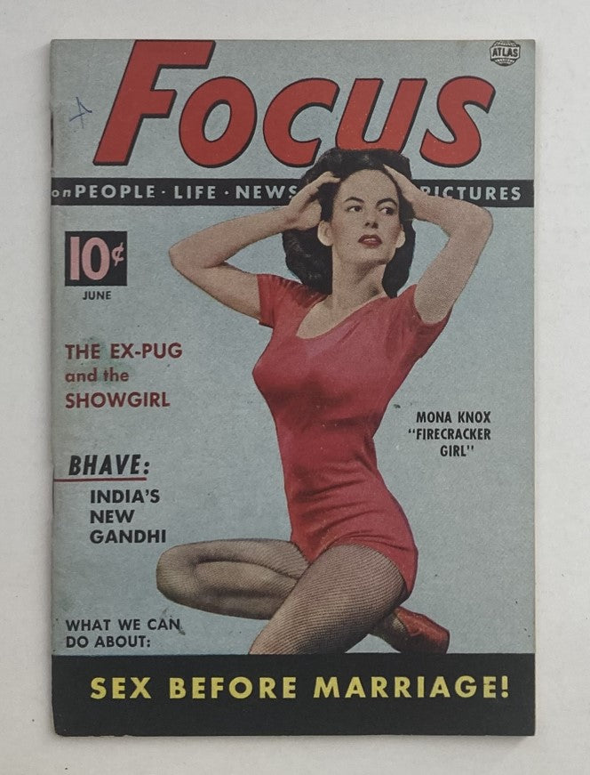 VTG Focus Magazine June 1952 Vol 2 No. 6 Mona Knox Firecracker Girl No Label