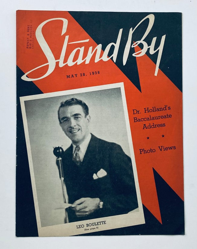 VTG Stand By Magazine May 28 1938 Leo Boulette Dr. Holland Baccalaureate Address