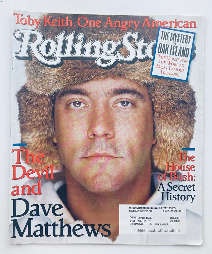 Rolling Stone Magazine January 22 2004 Issue 940 The Devil and Dave Matthews