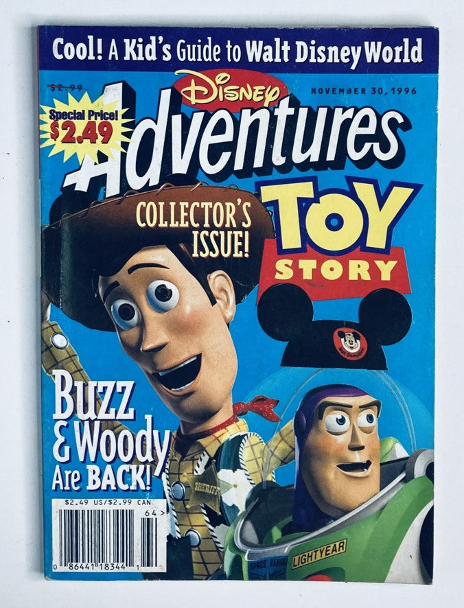 Disney Adventures Magazine November 30 1996 Woody and Buzzlightyear No Label