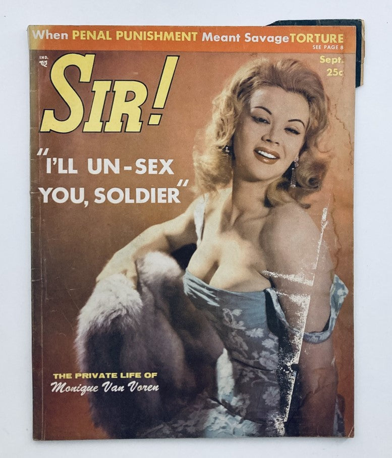 VTG Sir! Magazine for Males September 1957 Monique Van Voren No Label