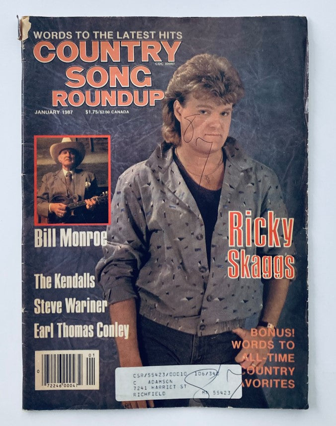 VTG Country Song Roundup Magazine January 1987 Ricky Skaggs & Bill Monroe