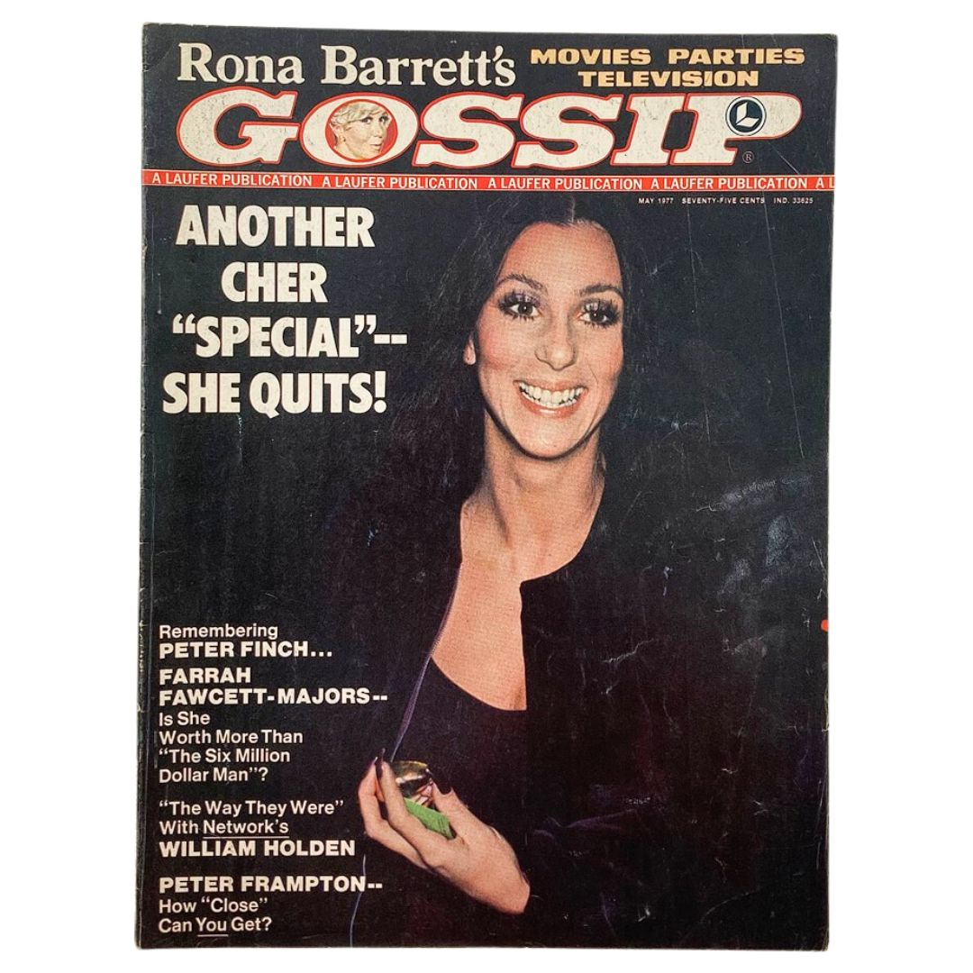 VTG Rona Barrett's Gossip Magazine May 1977 Vol 5 #5 Cher, Peter Finch No Label