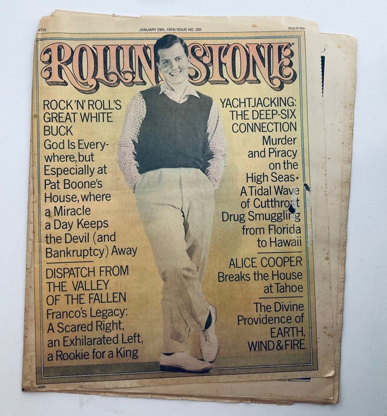 VTG Rolling Stone Magazine January 29 1976 Issue 205 Pat Boone No Label