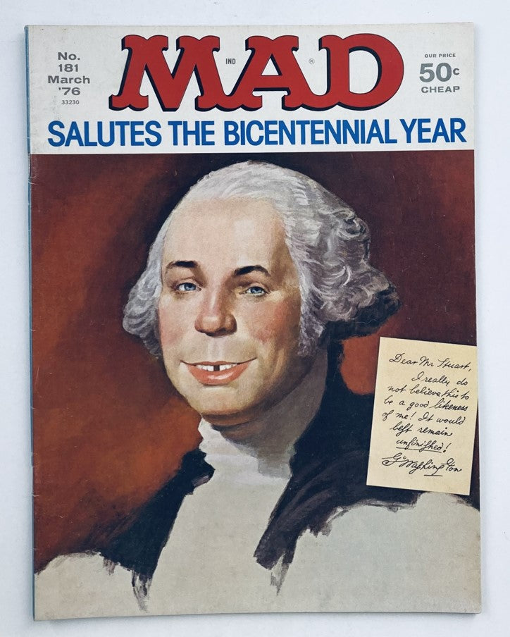 Mad Magazine March 1976 No. 181 The Bicentennial Year 6.0 FN Fine No Label