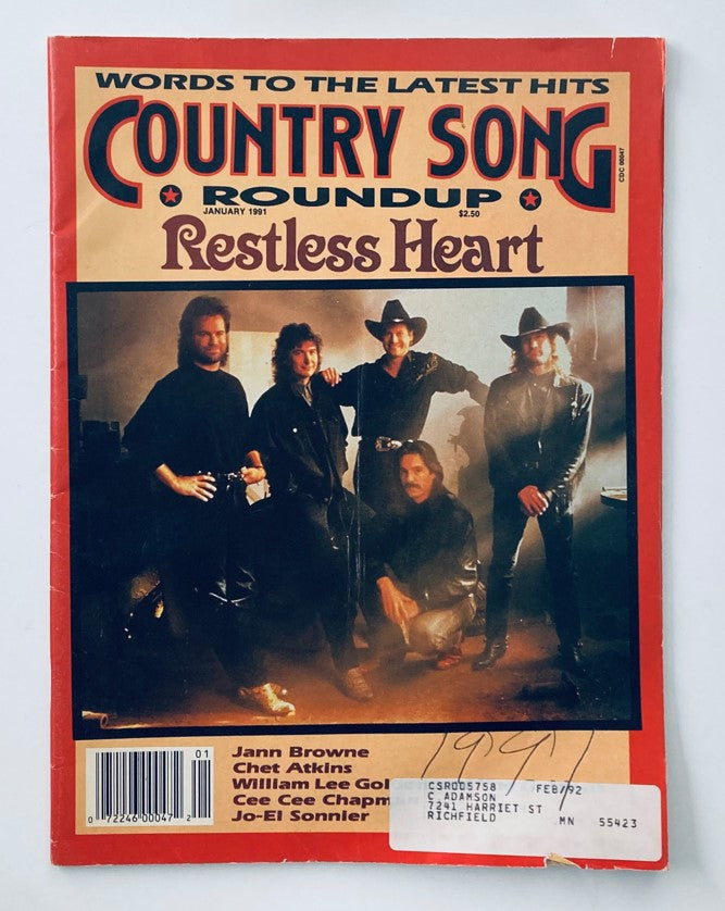 Country Song Roundup Magazine January 1991 Restless Heart and Jann Browne