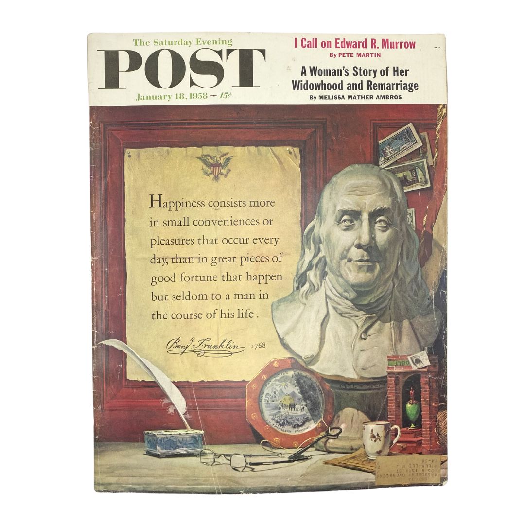 Saturday Evening Post Magazine January 18 1958 Benjamin Franklin - 1768