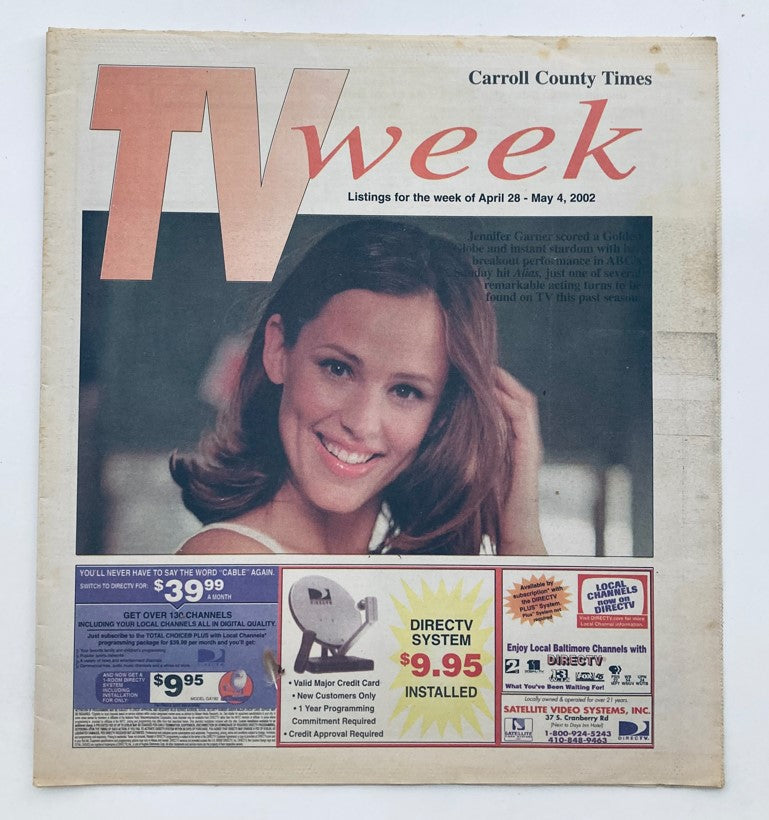 TV Week Magazine April 28 2002 Jennifer Garner in ABC's Alias No Label