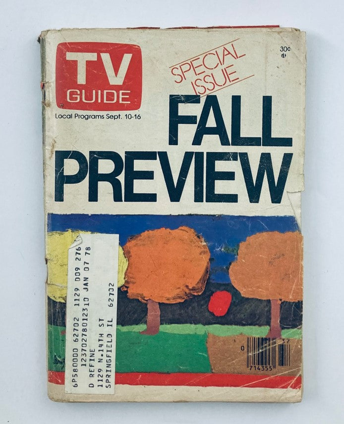 TV Guide Magazine September 10 1977 #1276 Fall Issue Preview Eastern IL Ed.