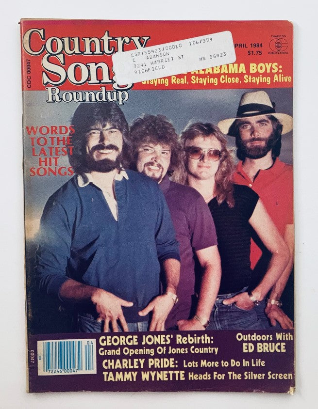 VTG Country Song Roundup Magazine April 1984 The Alabama Boys Staying Alive