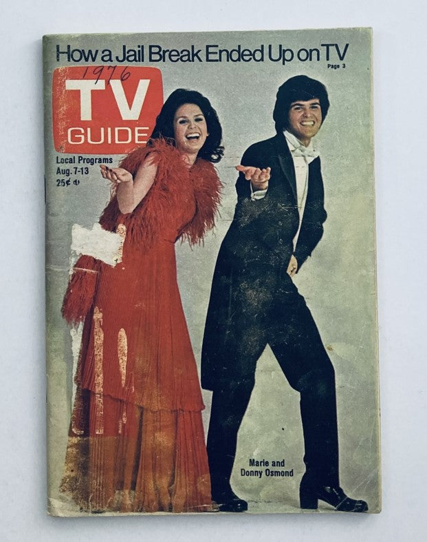 TV Guide Magazine August 7 1976 Marle and Donny Osmond WA-Baltimore Ed.