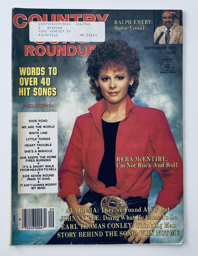 VTG Country Song Roundup Magazine September 1985 Reba McEntire & Ralph Emery