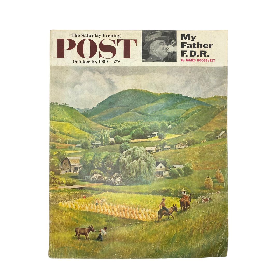 Saturday Evening Post Magazine October 10 1959 Blue Ridge - Clymer No Label