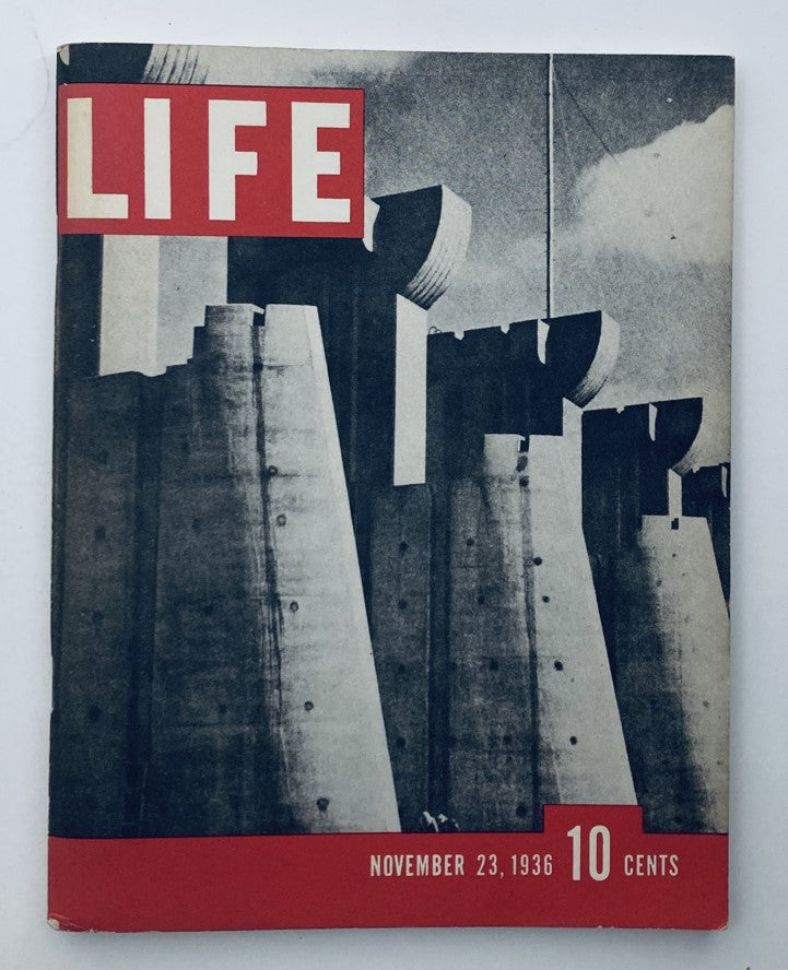 Cover of VTG Life Magazine November 23, 1936 featuring the Fort Peck Dam, marking the 1st issue of LIFE magazine.