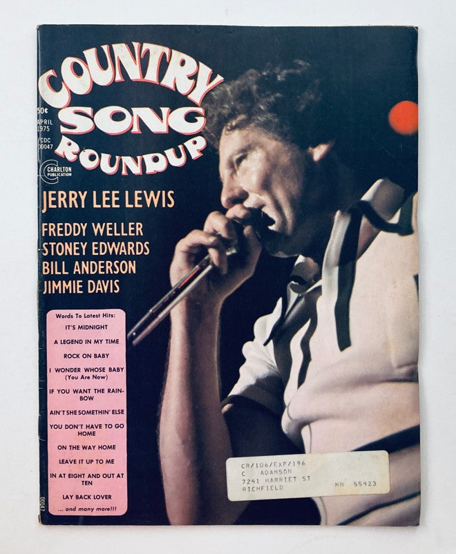 VTG Country Song Roundup Magazine April 1975 Jerry Lee Lewis & Freddy Weller