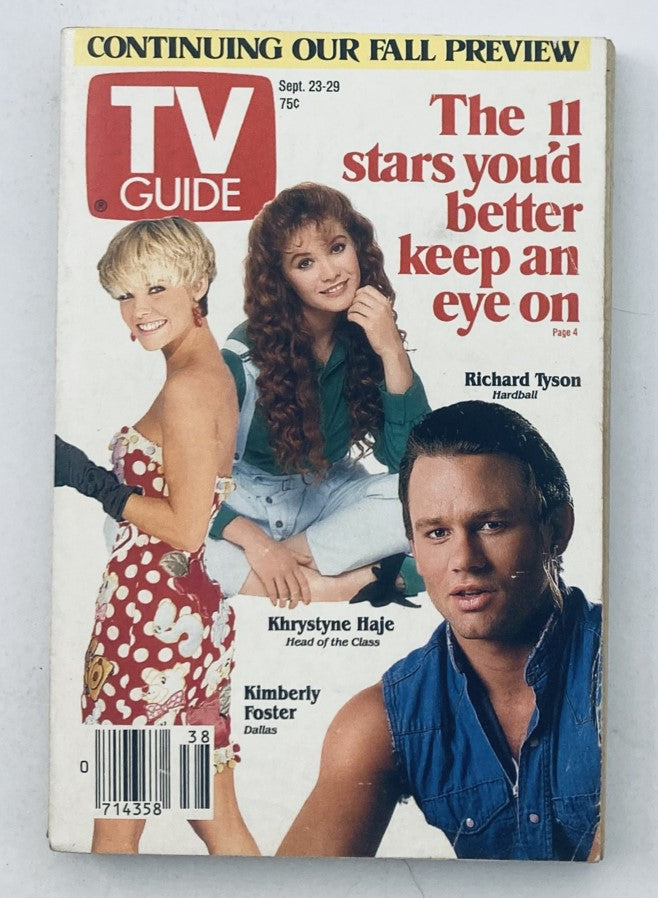 TV Guide Magazine September 23 1989 Khrystyne Haje Providence Ed. No Label