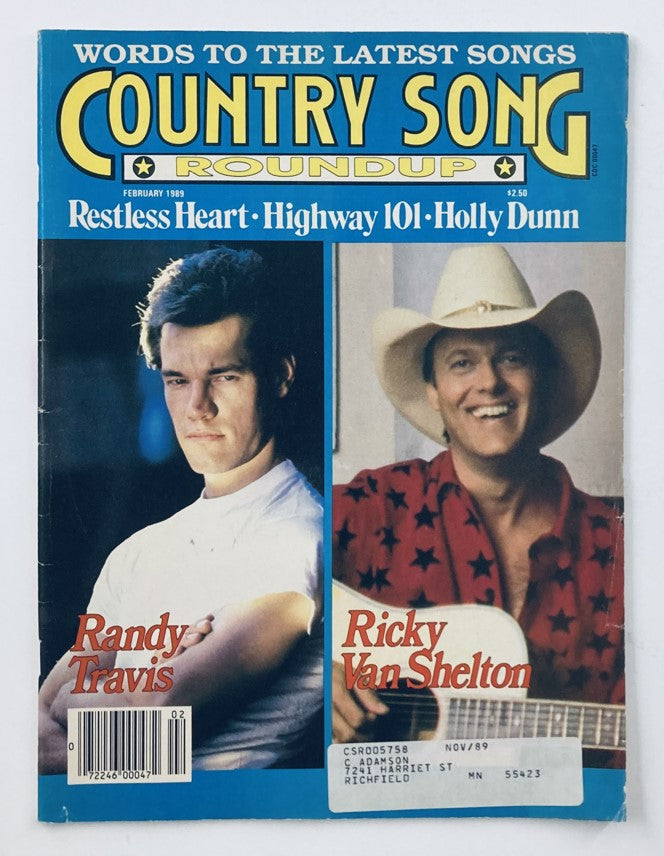 Country Song Roundup Magazine February 1989 Randy Travis & Ricky Van Shelton