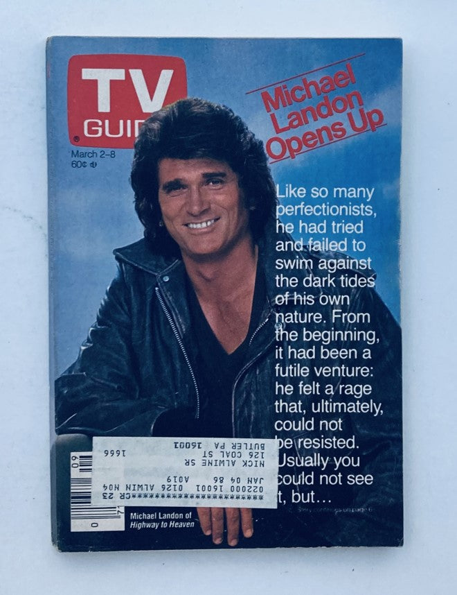 TV Guide Magazine March 2 1985 Michael Landon Pittsburgh Metro Ed.