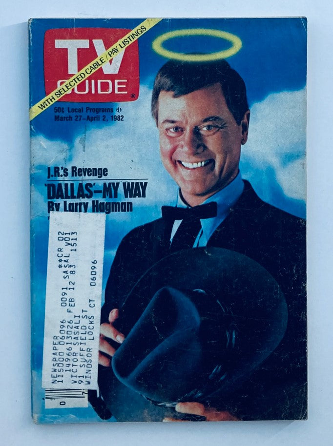 TV Guide Magazine March 27 1982 Larry Hagman Hartford-New Haven Ed.