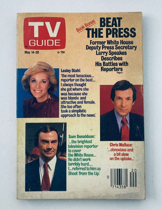 TV Guide Magazine cover from May 14, 1988, featuring Chris Wallace, Lesley Stahl, and Sam Donaldson, promoting a special edition with a focus on media personalities.