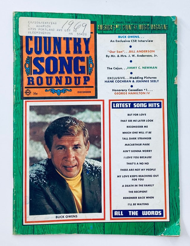 VTG Country Song Roundup Magazine December 1969 Buck Owens & George Hamilton IV