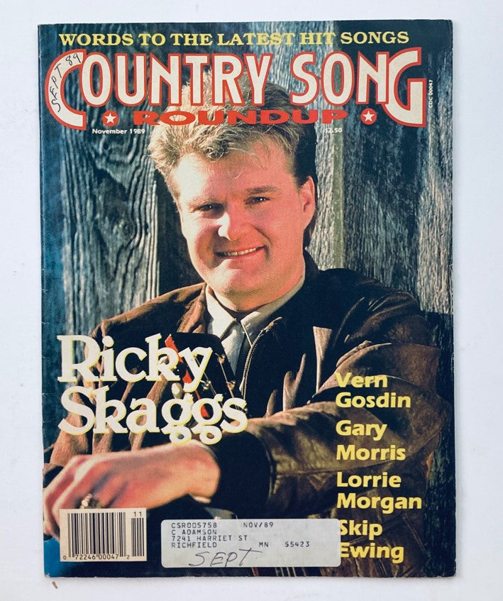 VTG Country Song Roundup Magazine November 1989 Ricky Skaggs & Vern Gosdin